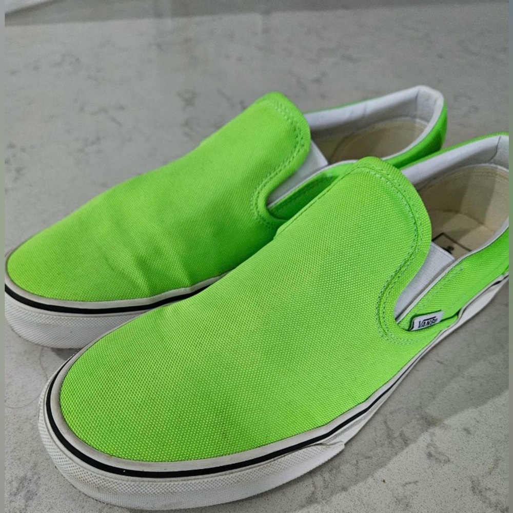 COPY - Vans Neon Green Slip Ons. Men’s size 10.